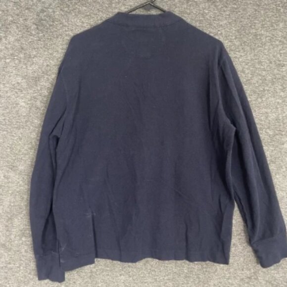 Polo‎ Ralph Lauren Cardigan Mens Large Navy Blue V-Neck Cotton Knit Sweater VTG - Picture 7 of 8